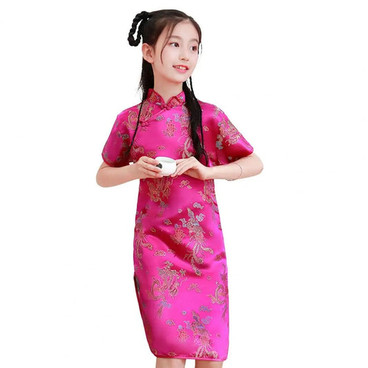 Kids Hanfu Dress Elegant Princess Dress Summer Dresses Chinese Cheongsams For G image 0