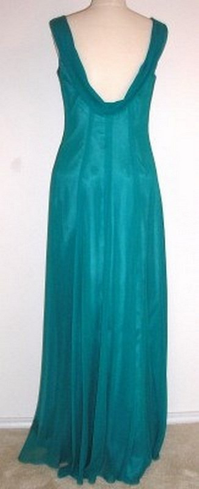 Watters & Watters Women Dress Chiffon Teal Shoulder Str Size 8 image 1