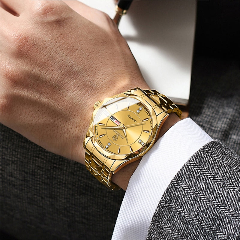 Fashion Luxury Gold Watch Men 2023 New Military Sport Quartz Wristwatch Calenda image 9