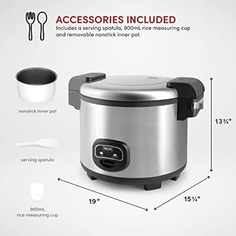 Aroma Housewares 60-Cup (Cooked) (30-Cup UNCOOKED) Commercial Rice Cooker, Stai image 4