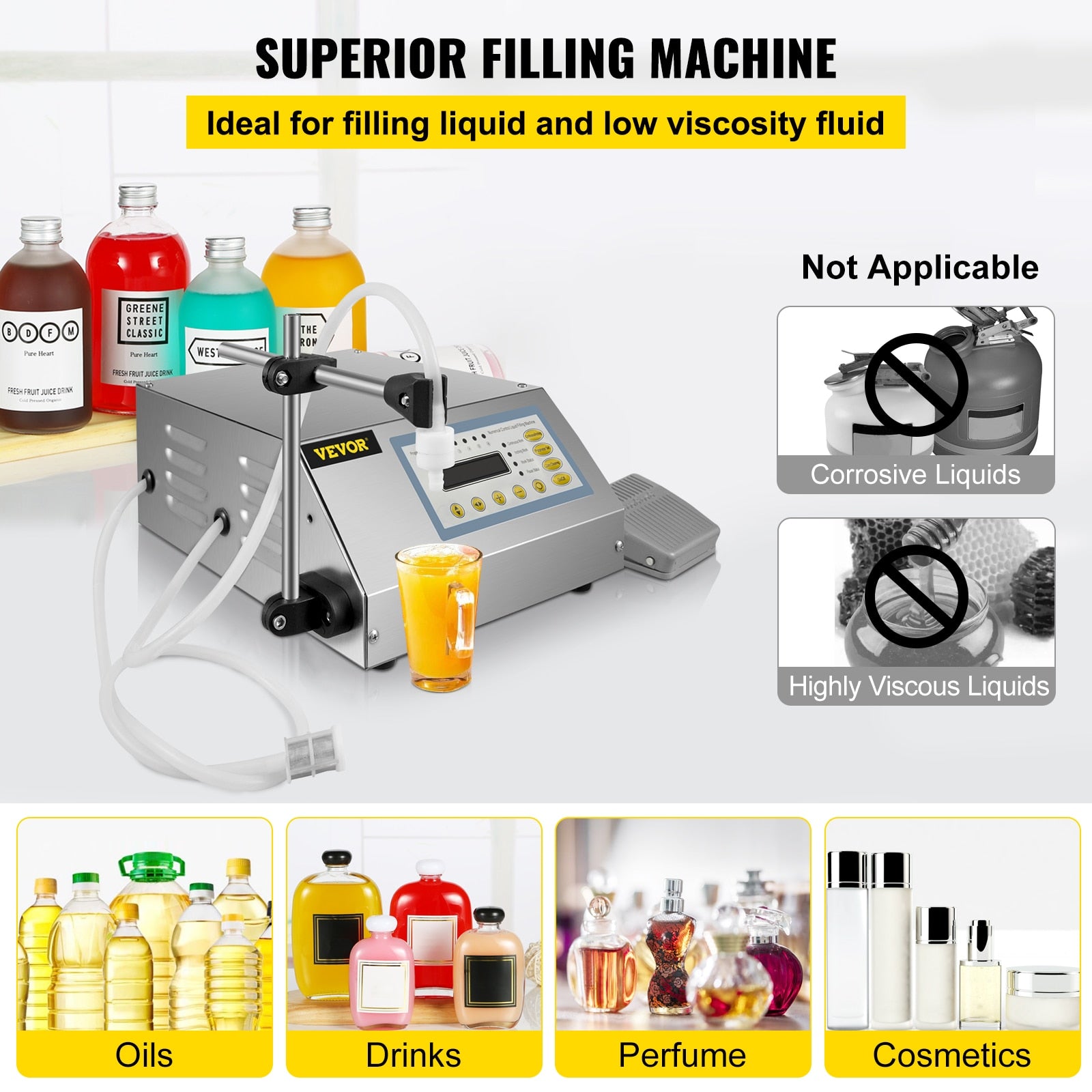 VEVOR Liquid Filling Machine 5-3500 ml GFK160 Digital Control Water Drink Perfu image 3