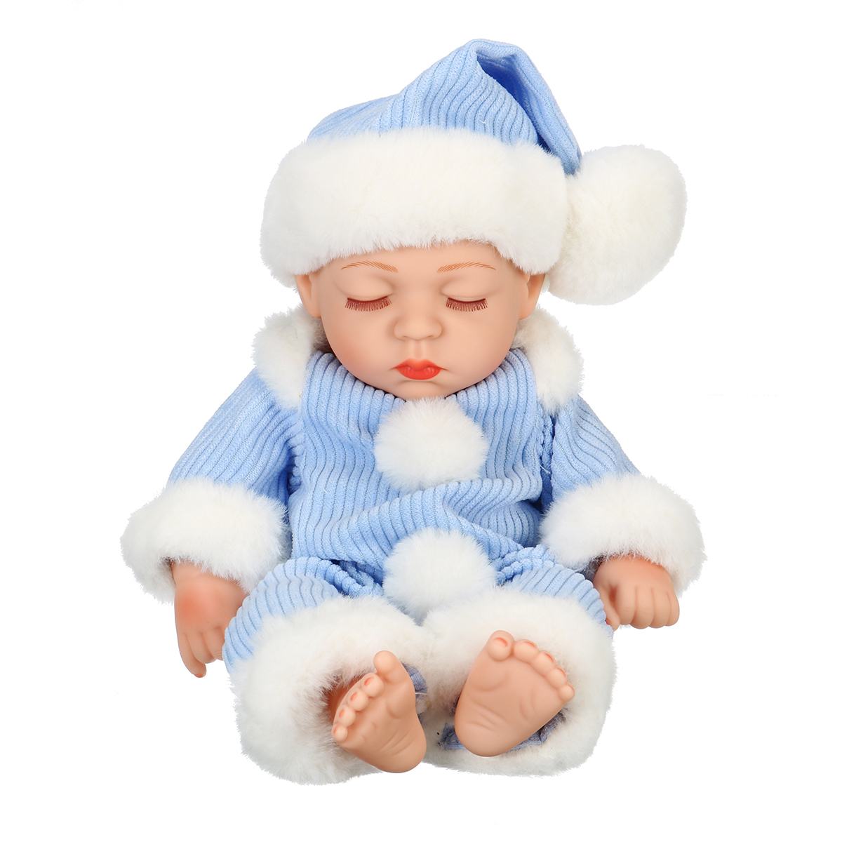 11inch Sleeping Baby Doll With Hat Rebirth Doll Realistic Baby Dolls Handmade Gi image 3