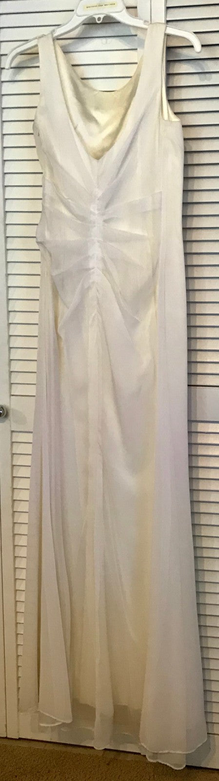 Watters & Watters Women Dress Chiffon Ivory Sleeveless Full-Length Size 6 image 1