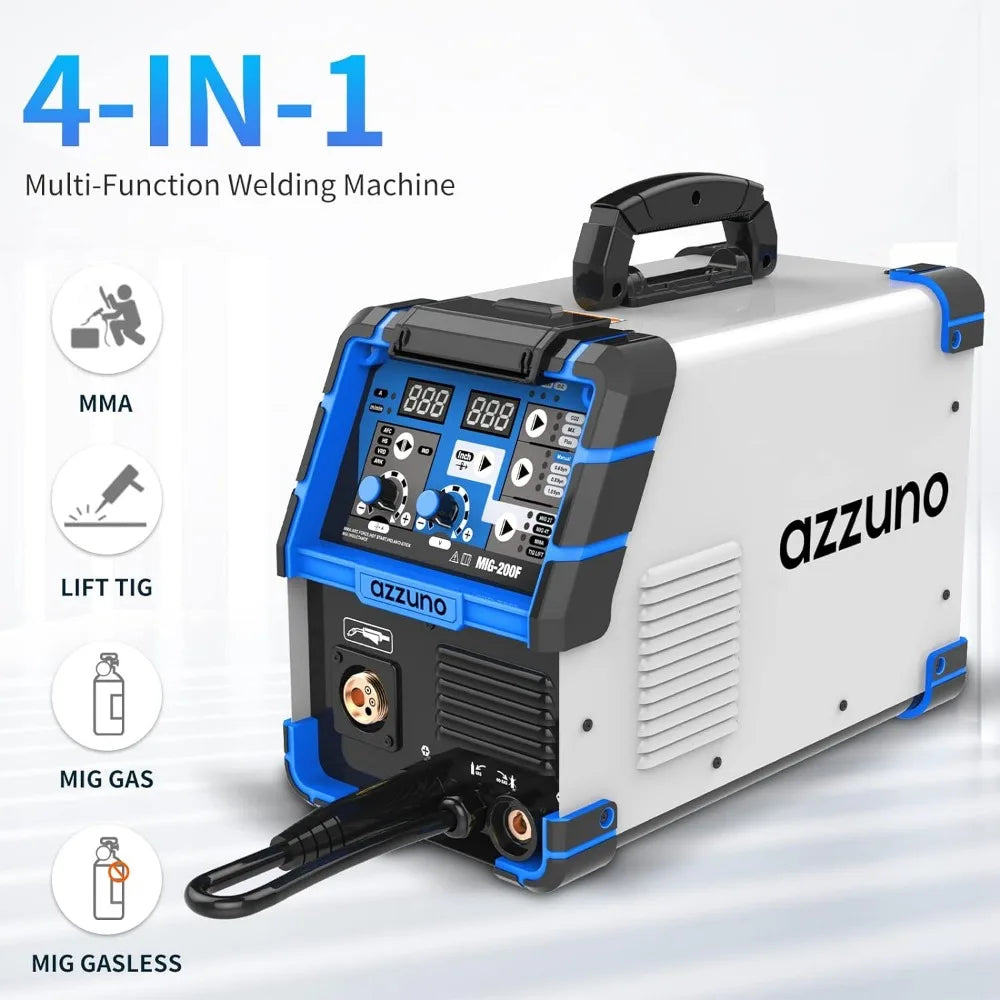 AZZUNO 200A MIG Welder,Gas Gasless MIG Welding Machine, 110V/220V Dual Voltage image 1