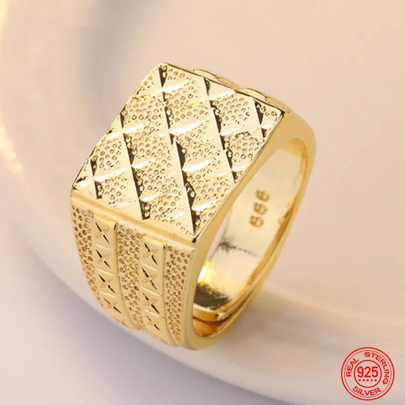 24K Gold Ring For Women Men Wedding Jewelry Accessories Wholesale image 0