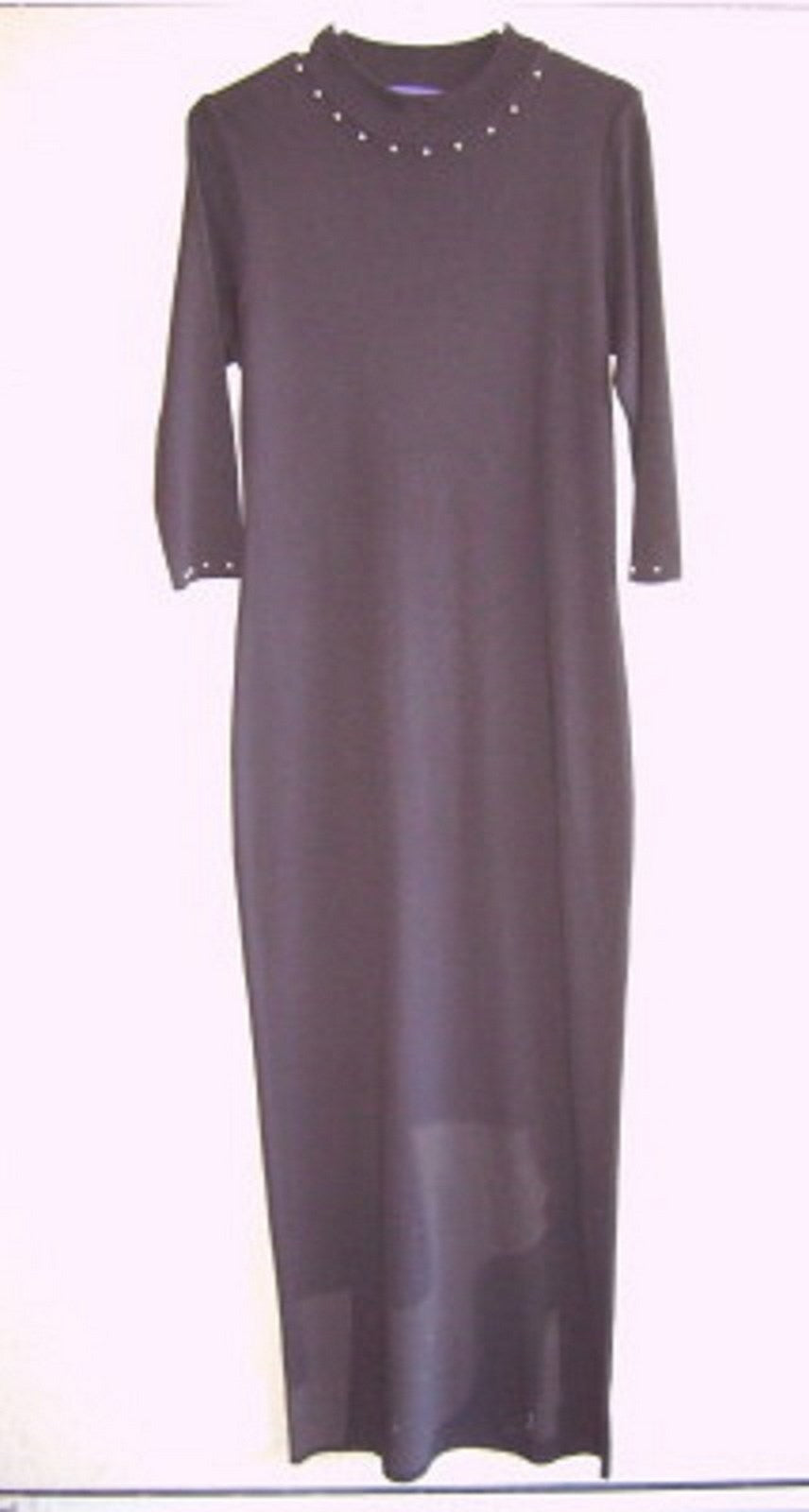 Aurora Women Dress Knit Black Lite Long Sleeve Full Length Size L image 4