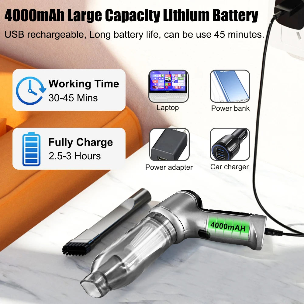 Car Vacuum Cleaner Wireless Mini Vacuum Cleaner  Car Handheld Auto Cleaning Mac image 9