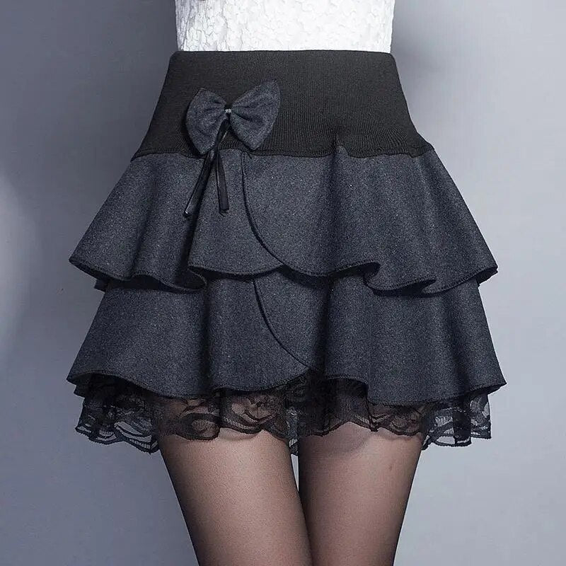 Zuolunouba Summer Slim Preppy Skirt Women Flower Bow Mini Tutu Style Elasticity image 0