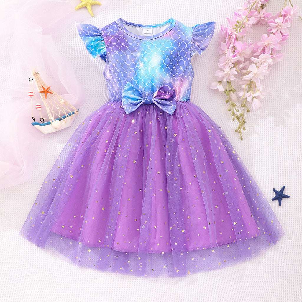 2024 Kids Girls Dress Clothing Short Sleeve Casual Cute Girls Clothes Unicorn B image 2