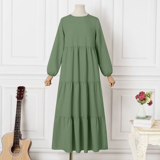 ZANZEA Eid Mubarek Ramadan Ruffles Maxi Sundress Kaftan Turkey Muslim Dress Vin image 0