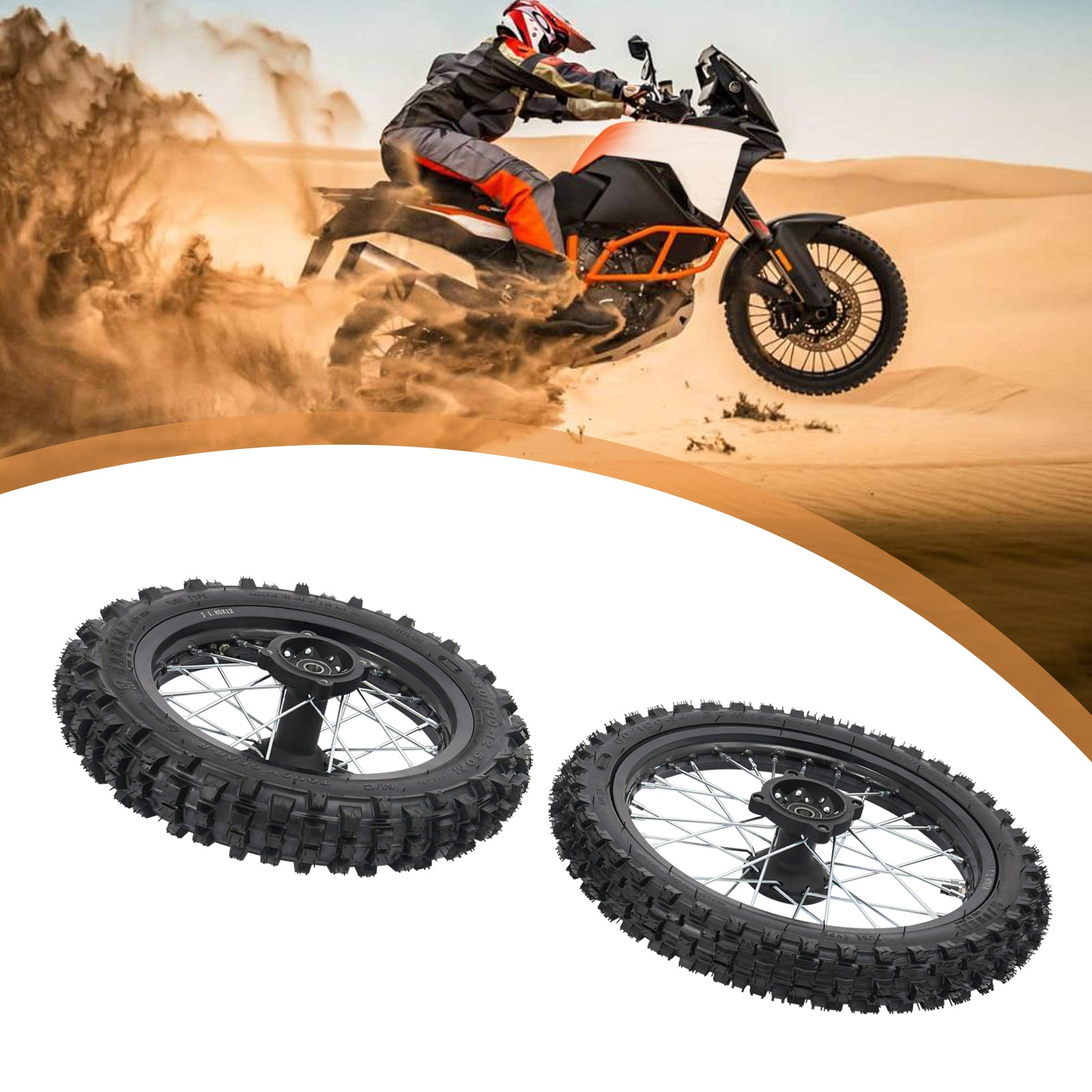 Motorbike Front Rear Wheel Kit for 50CC 70CC 90CC Dirt Bike Pit Bike Monkey Bik image 4