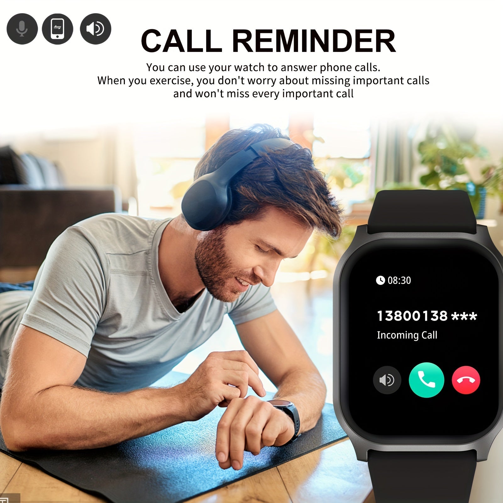 Smart watch, wireless calling/dial, multi-Sport mode, calling reminder and reje image 4