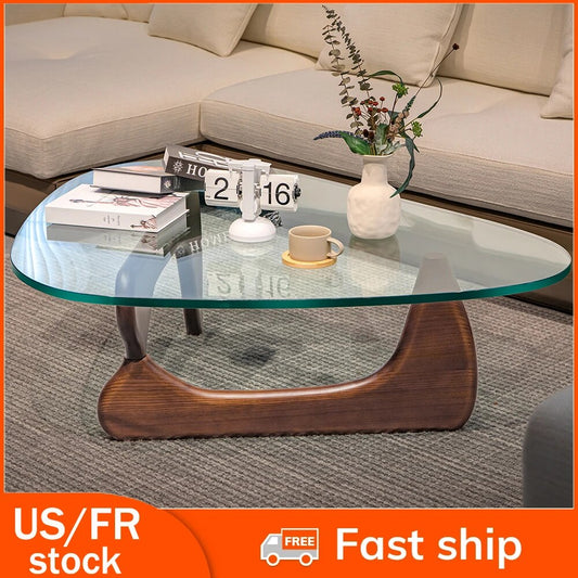 Home Coffee Table Irregular Glass Side Table Modern Simple Dining Table For Bed image 0
