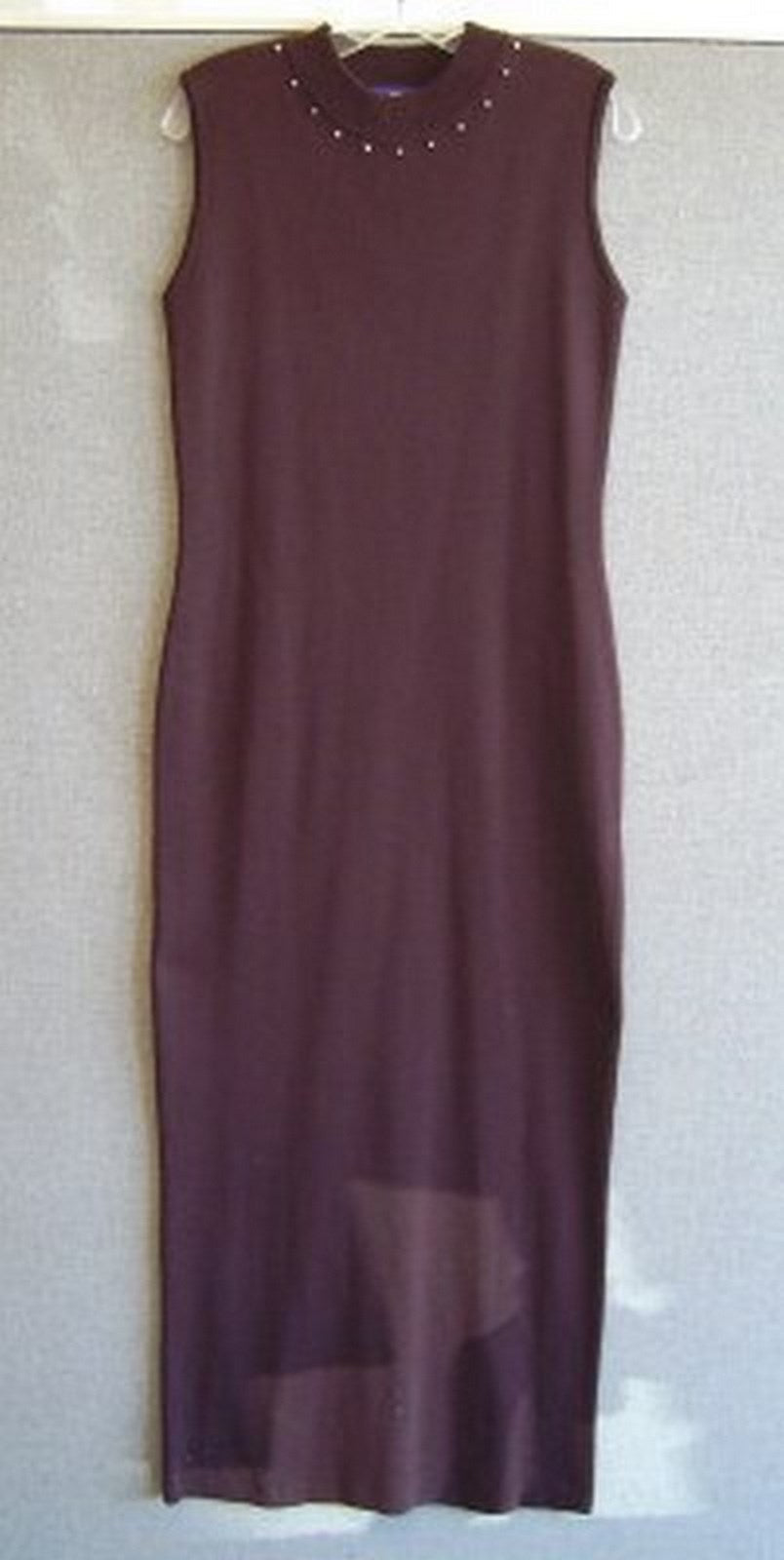 Aurora Women Dress Knit Black Lite Slvless Full Length Size XL image 2