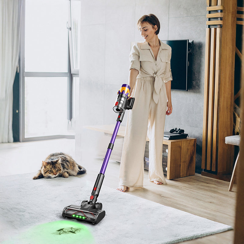 Cordless Handheld Vacuum Cleaner V18 Purple,45KPA,Touch Screen,Smart Dust Senso image 4