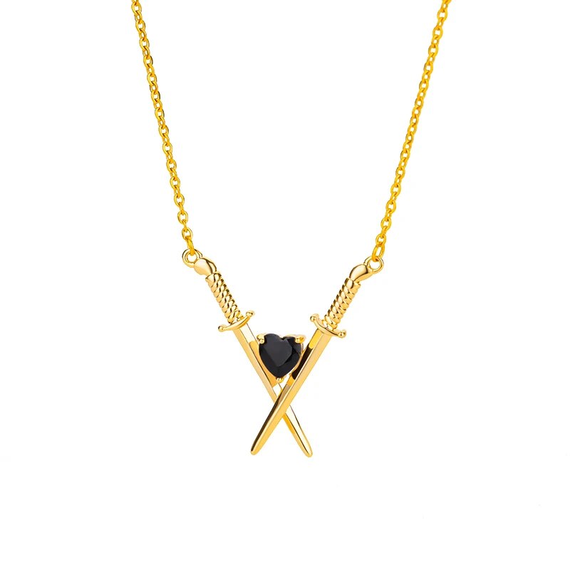 Zircon Cross Pendant Necklace for Women Gold Plated Stainless Steel Collar Neck image 17