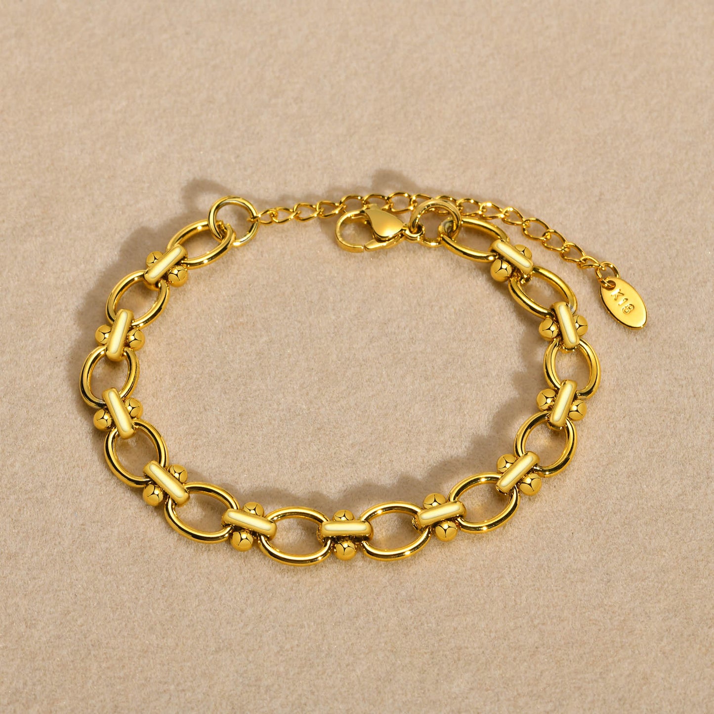 18k Gold Plated Chunky Oval Link Chain Bracelets for Women Thick Stainless Stee image 7
