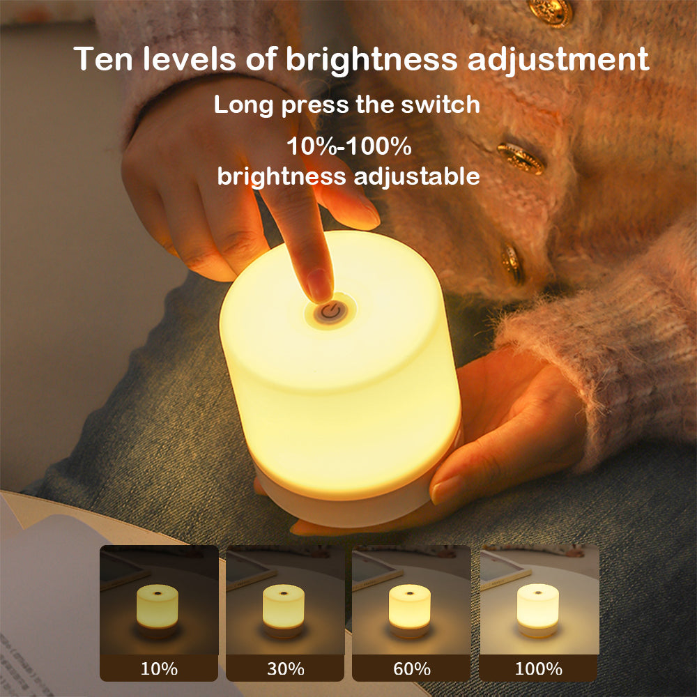 Touch Bedside Lamp Small USB Charging Night Light 3 Modes Dimming Table Lamp Be image 3