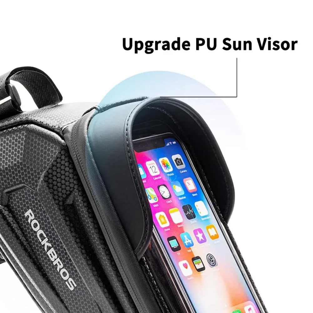 ROCKBROS Bicycle Bag Waterproof Touch Screen Cycling Bag Top Front Tube Frame M image 10