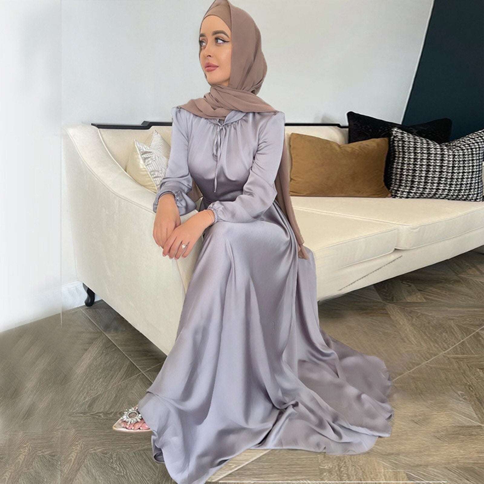 Ladies Abaya Dubai Muslim Fashion Hijab Dress Kaftan Islam Clothing African Max image 1