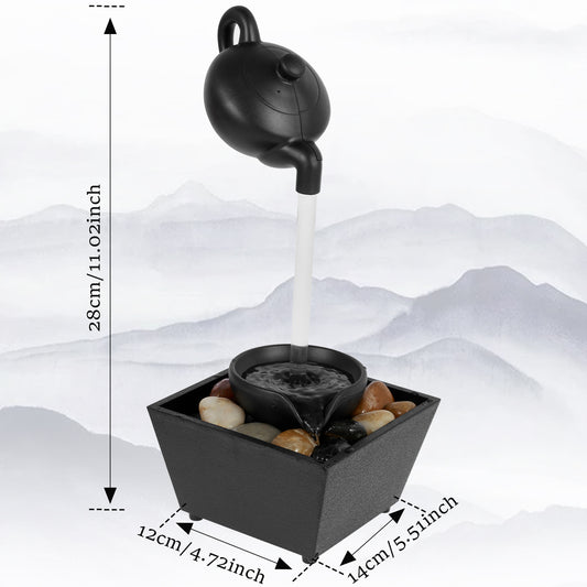 Tabletop Fountain with Light Meditation Water Fountain Small Waterfall Ornament image 0