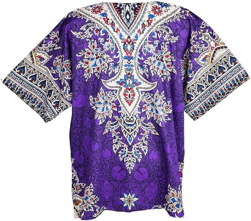 Traditional African Unisex Dashiki Shirt Color Tribal Festival Hippie Unisex Br image 3