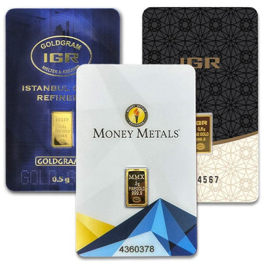 Gold Bar, 1/2 Gram in Assay Package (Brand our Choice) image 0