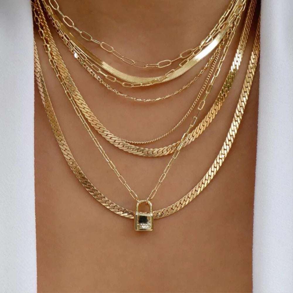 bls-miracle Bohemia Gold Color Multiple Styles Necklace For Women Trendy Multi- image 13