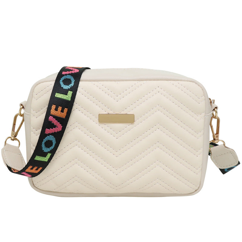 Rilibegan Embroidered Camera Bag PU Material Casual Small Square Bag Versatile image 0
