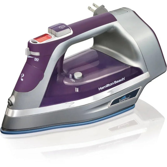 1700W Digital Retractable Cord Iron, Purple image 0