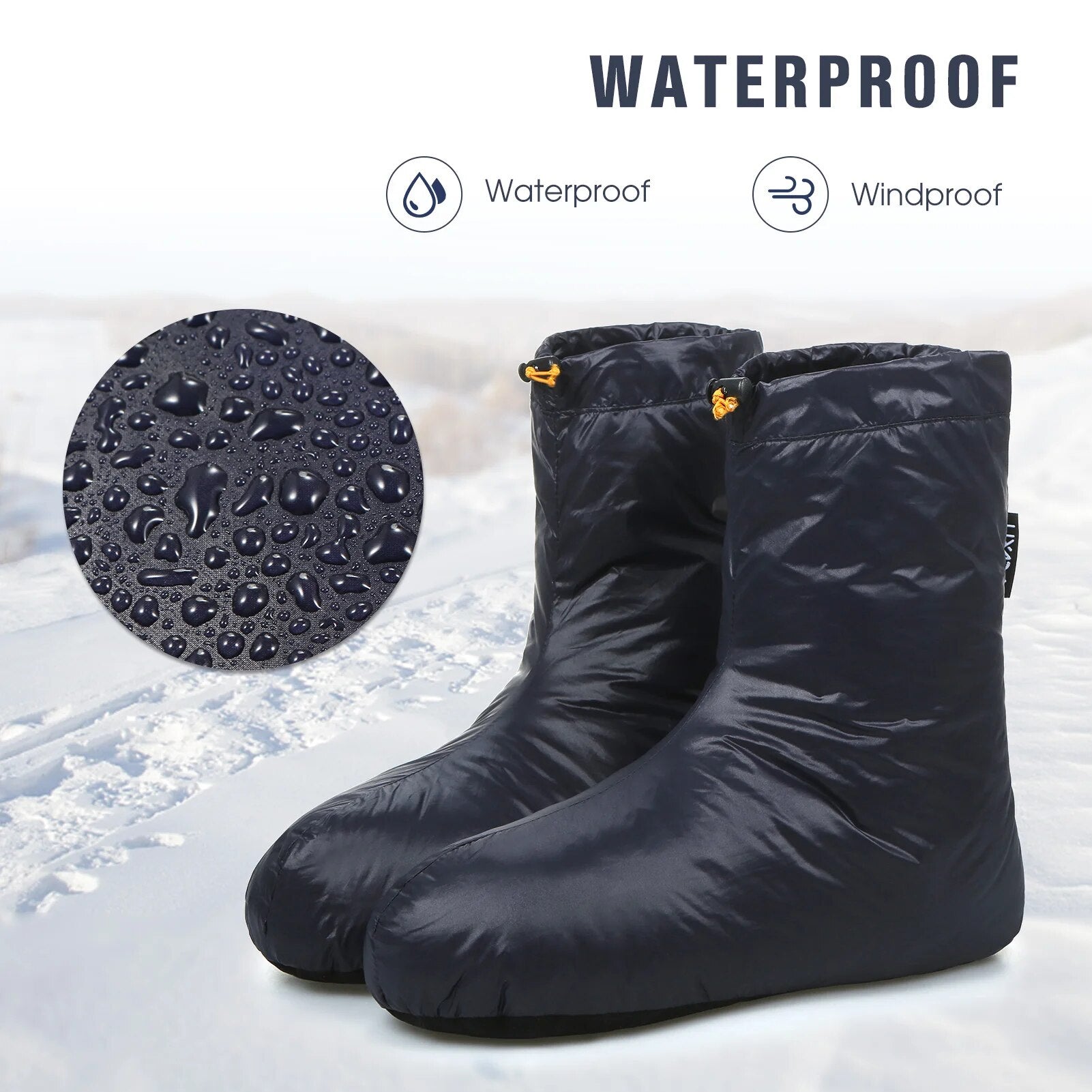 Lixada Winter Down Booties Socks Warm Soft Windproof Waterproof Men Women Unise image 6