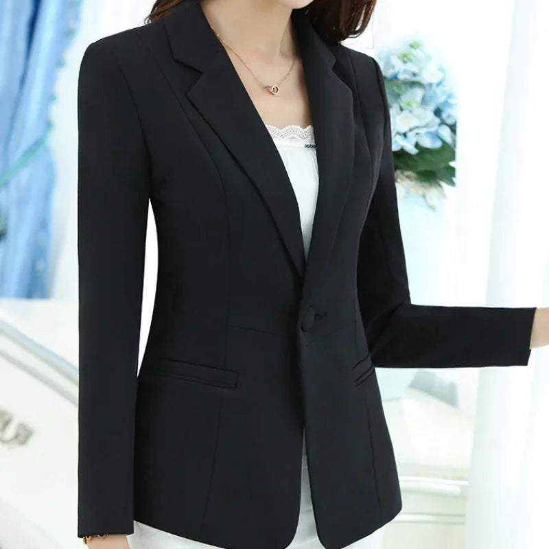 Women Blazer Office Ladies Elegant Outwear Long Sleeve Work Wear Classy Female  image 4