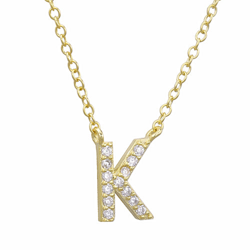 Moonmory 925 Sterling Silver Simple Gold Letter K J S Pendant Necklace For Wome image 1