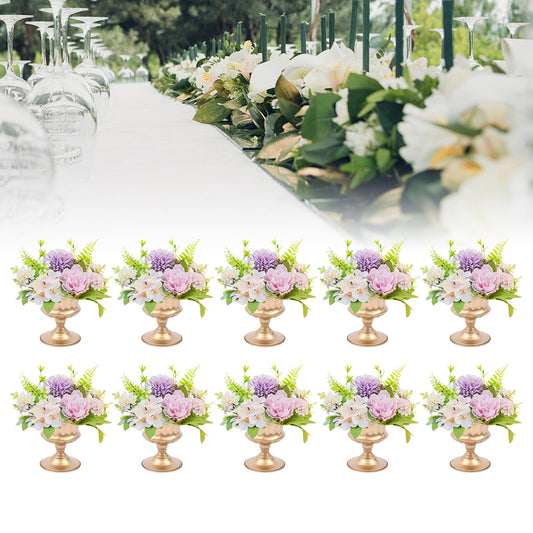 Metal Vase Table Decorative Flower Display Round Bowl Centrepiece Home Art Vase image 0