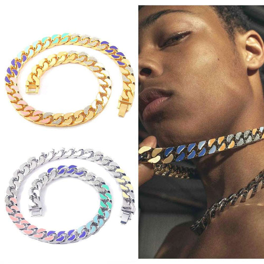 Iced Out Chain Hip Hop Necklace Charms Jewelry Gold Silver Color Rhinestone CZ  image 0