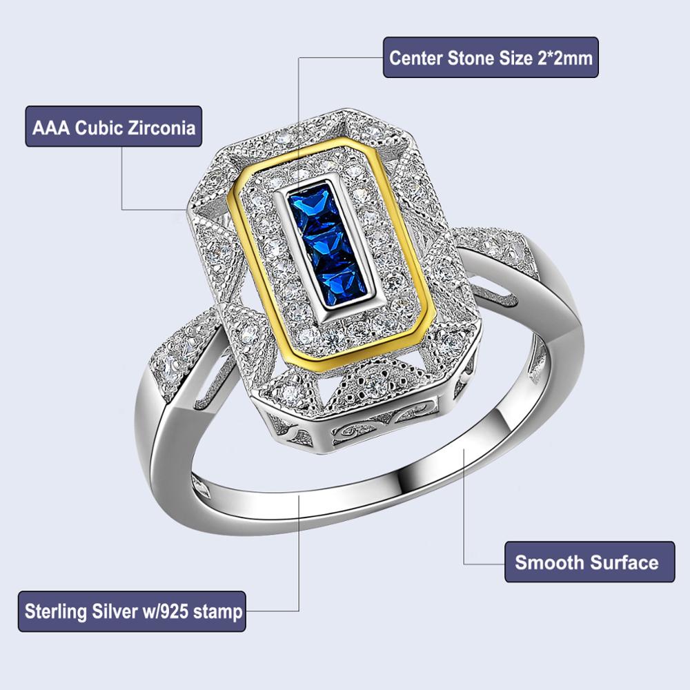 Newshe Wedding Ring Classic Jewelry Solid 925 Sterling Silver White & Gold image 3