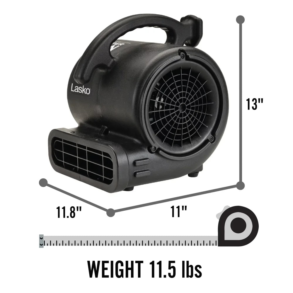 3-Speed Super Fan Max Air Mover Floor  With Outlets, SF-20-BK, Black image 3