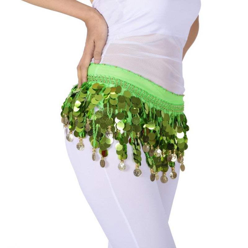 Belly Dance Sequined Waist Chain Copper Coin Waist Scarf Dance Performance Clot image 0