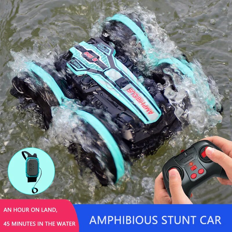 Newest High-tech Remote Control Car 2.4G Amphibious Stunt RC Car Double-sided T image 1