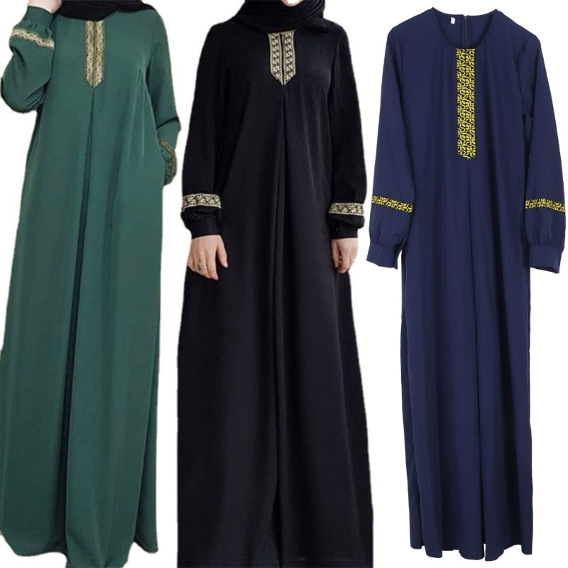 Thobe Dress for Women Traditional Zip Muslim-Dresses with Long Sleeves Muslim-C image 7