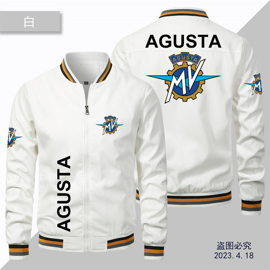 Hot New Men's Biker Jacket MV AGUSTA Printed Logo Jacket Men's Jacket Men's Wom image 0
