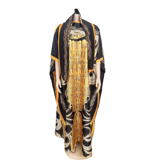 African Dresses For Women African Vetement Femme New Dashiki Abaya Print Maxi D image 0
