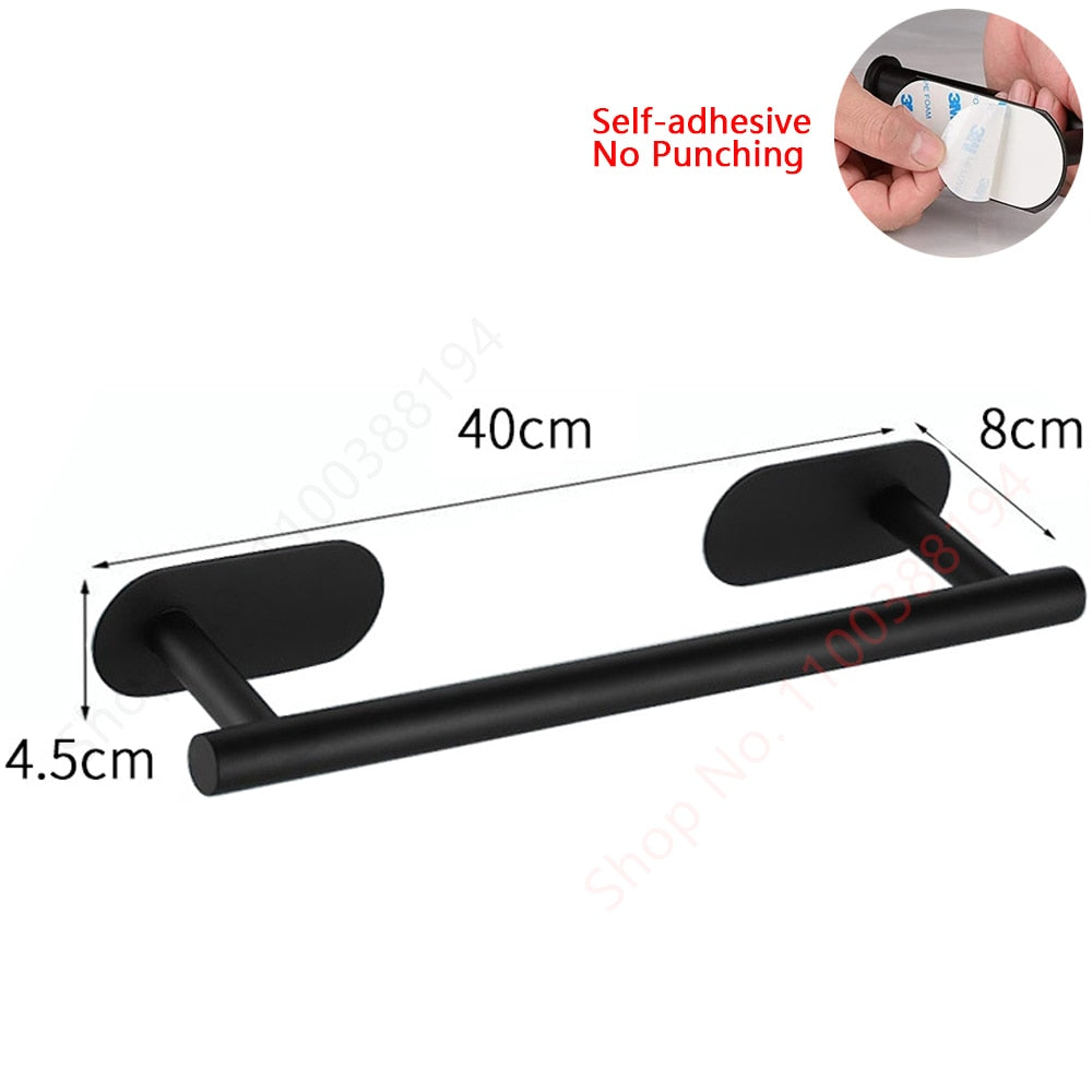 Adhesive Toilet Paper Holder Wall Mount For Bathroom Kitchen Silver Gold Black  image 14