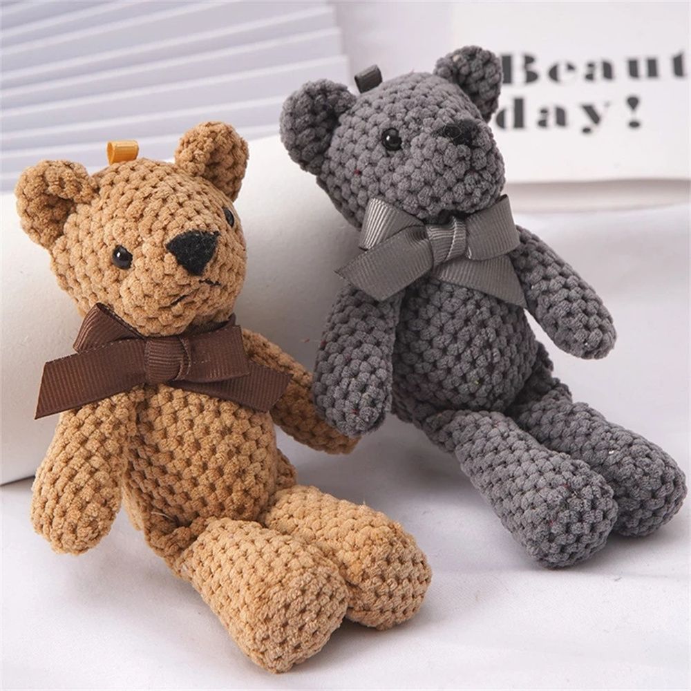 1pcs 15CM Bear Stuffed Plush Toys Baby Cute Dress Key Pendant Pendant Dolls  Bi image 9