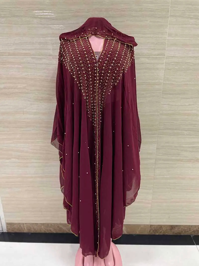 Free Size African Sequins Dress for Women Traditional Kaftan Robe Elegant Ladie image 2
