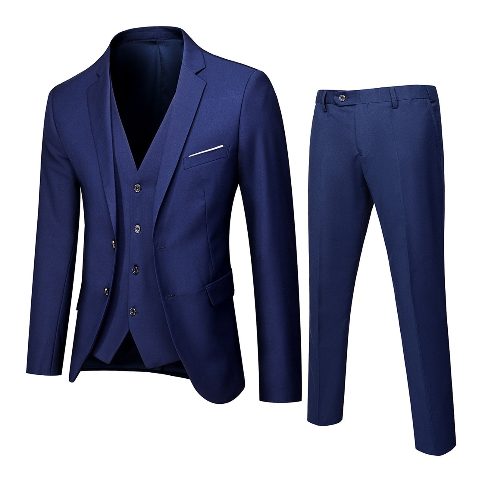 Men's Wedding Suit 2023 Groom Best-Man Groomsman Solid Formal Blazer Pant Elega image 5