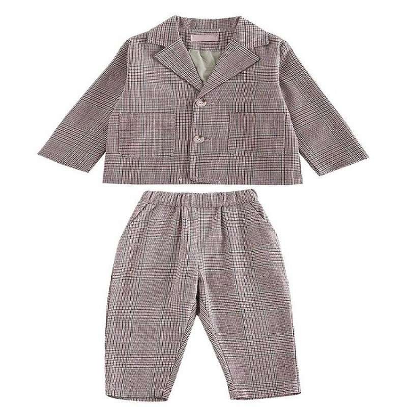 Spring Autumn children's clothing Suit Kids Clothes Boys V-Neck Tops + pants 2  image 0