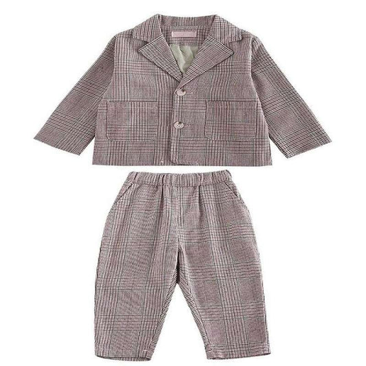 Spring Autumn children's clothing Suit Kids Clothes Boys V-Neck Tops + pants 2  image 0