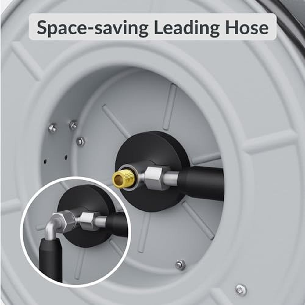 Retractable Pressure Washer Reel 4000PSI Heavy Duty Steel Power Hose  Mountable image 4