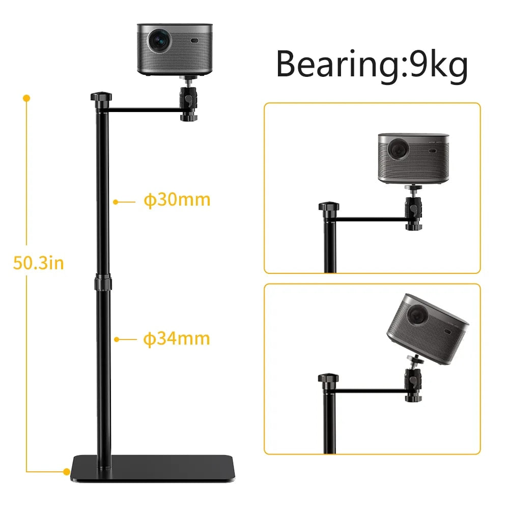 128cm/50Inch Floor Projector Support Stand Metal Holder Multi-angle Adjustable image 2